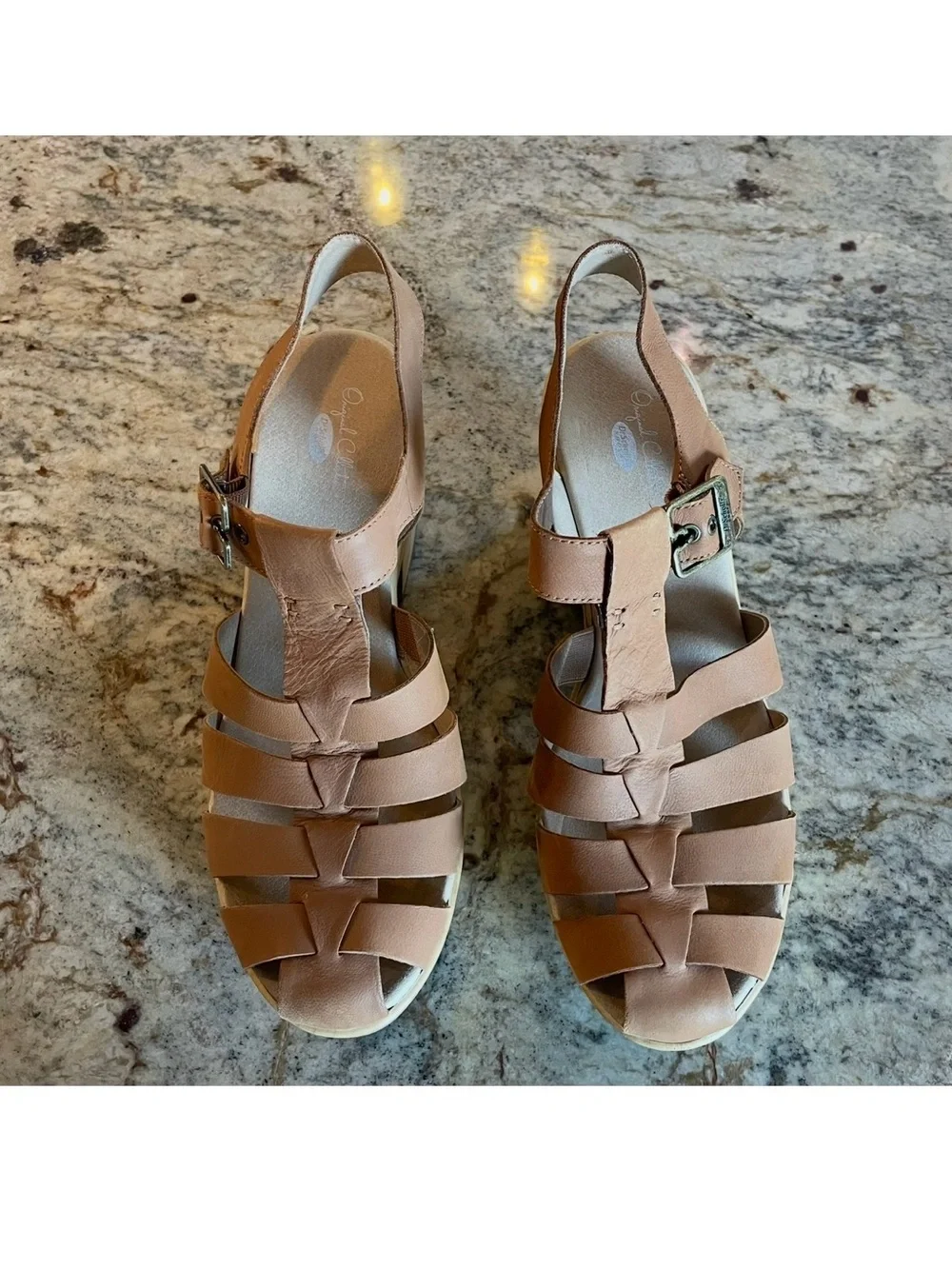 Dr. Scholl's Want It All Platform Sandals Tan Size 8.5